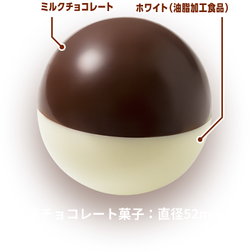 ミルクチョコレート ホワイト(油脂加工食品) 準チョコレート菓子：直径52mm