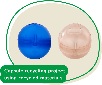 Capsule recycling project using recycled materials